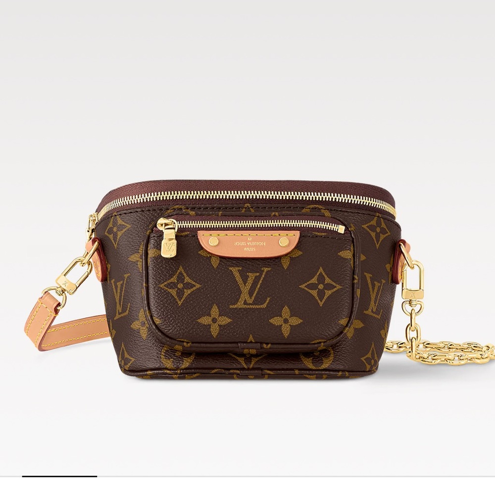 Louis Vuitton Brown and Gold Crossbody Bag with Monogram